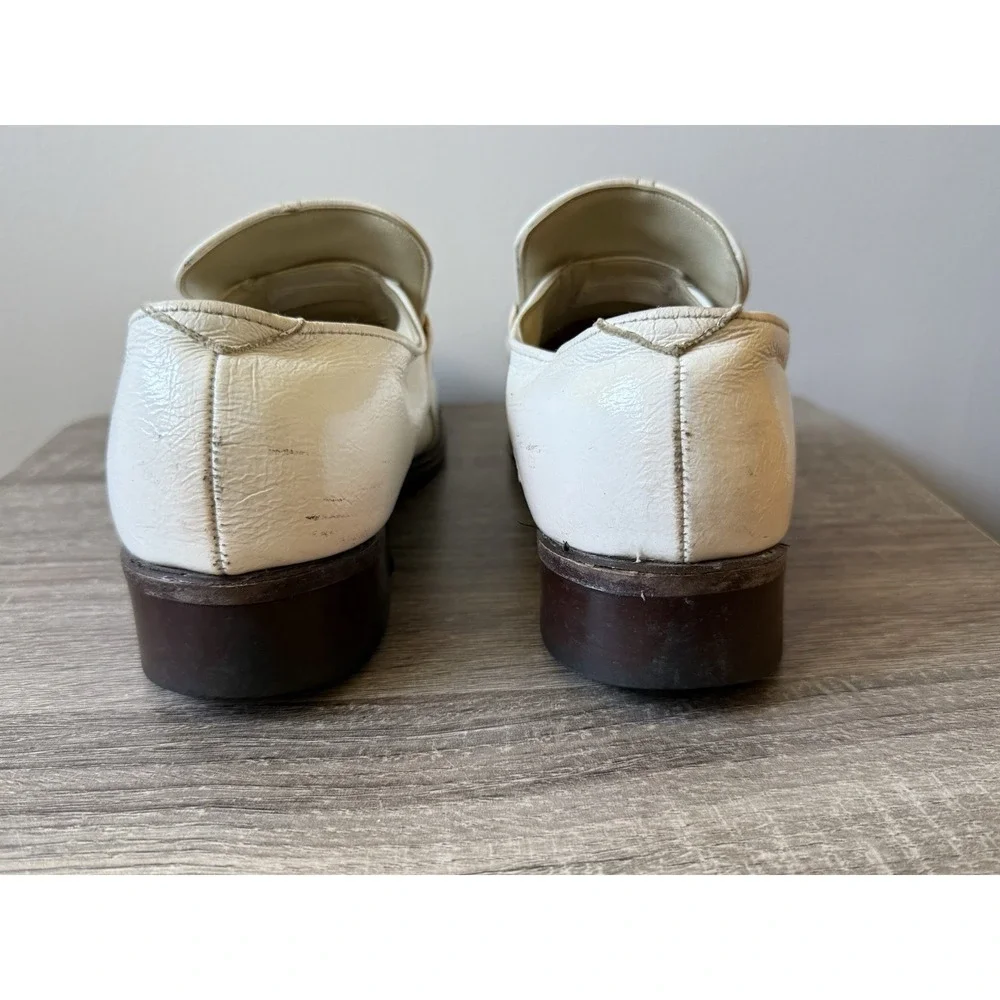 Ugly White 1970's Retro Men's Size 7.5D Disco Dancing Shoes Slip On loafers